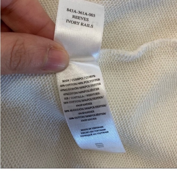 Rails Reeves drop sleeve cuffed oversized rolled hem Sweatshirt S Cream Pumice - Picture 8 of 16